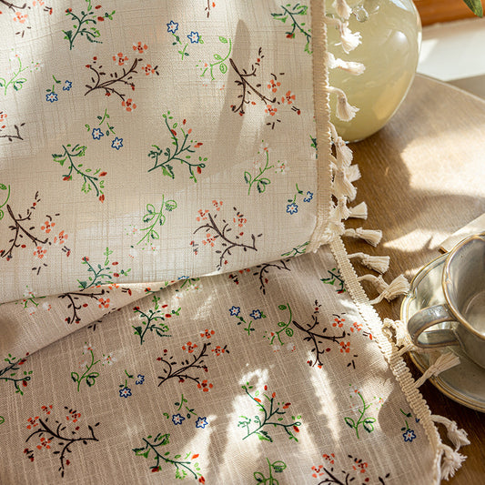 Floral Embroidered Sheer Window Curtains